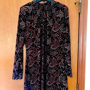 NWOT Tommy Hilfiger Size 16 Paisley Brown High Neck Dress